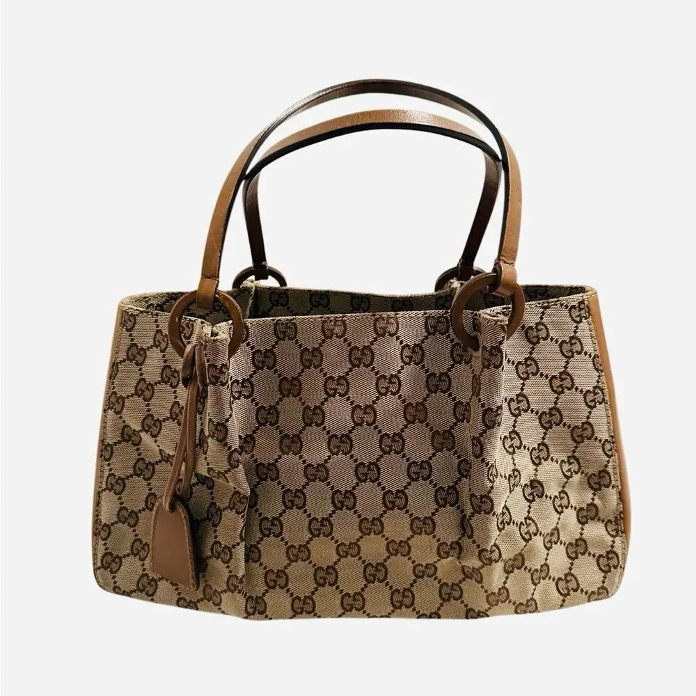 Gucci Beige and Brown GG Canvas Tote - Picture 6 of 15
